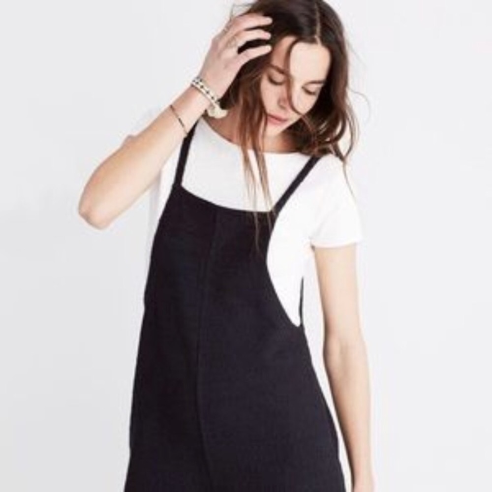 Wide-leg knit overalls